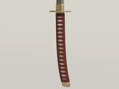 Katana Sword Low-poly 3D model 3