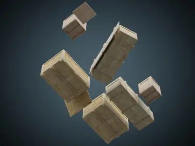 Wooden Crates 1B Low-poly 3D model