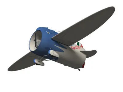 Stipa-Caproni biplane 3D model