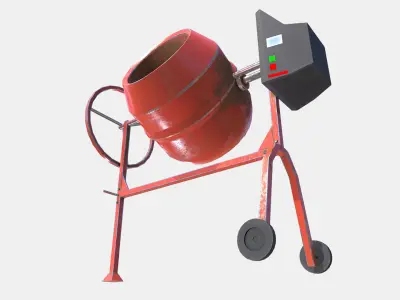 Cement Mixer Low-poly 3D model get