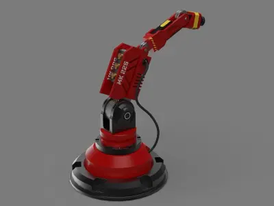 Robotic Arm Industrial Low-poly 3D model