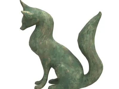 Fox oxydated statue 3D model