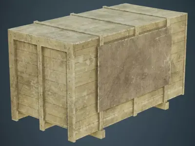 Wooden Box 2B Low-poly 3D model