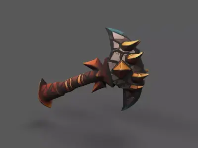 Aetherspike Battleaxe Free low-poly 3D model