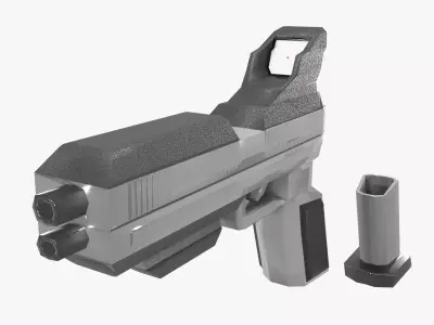 Sci-Fi 9mm Pistol Low-poly 3D model