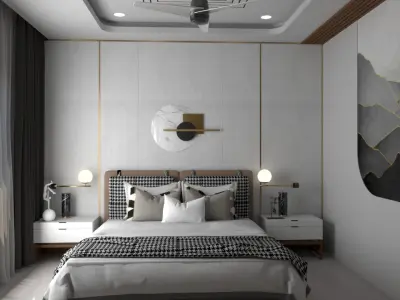 Modern Bedroom Scene 3D model purchase