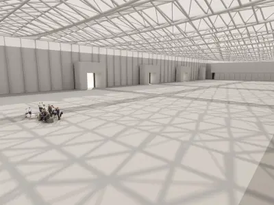 Exhibition Hall Interior Low-poly 3D model