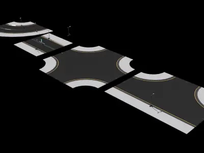 Sci-fi city road 3D model
