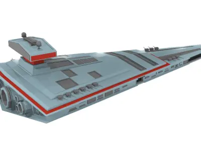 Low-poly spaceship star wars destroyer Low-poly 3D model