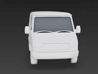 Stylized Delivery Van 3D Model  Low-poly 3D model