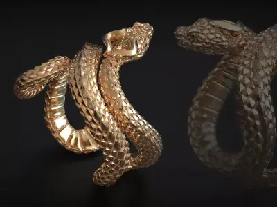 Viper Snake Ring 3D print model