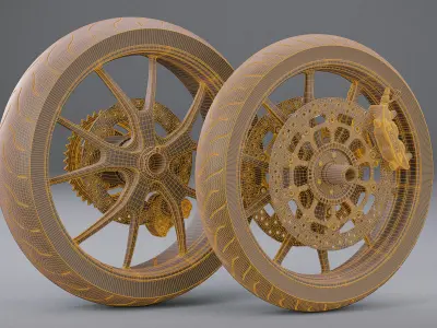 Motorcycle Wheels 3D model purchase