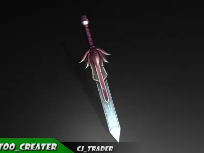 Final Fantasy Sword Low-poly 3d model Low-poly 3D model