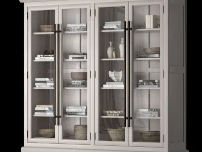 Double Bookcase 3 colors 3D model