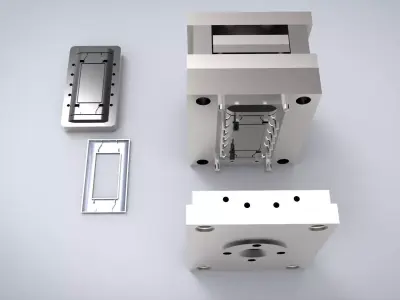 Switch-cover-Mold metal door lock and two other parts 3D model