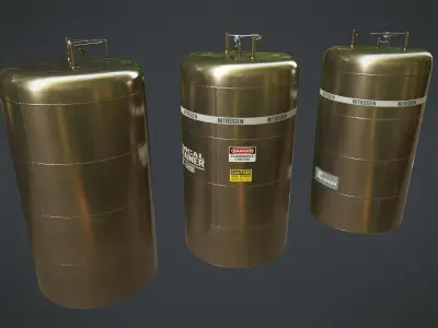 Chemical Container 4 Low-poly 3D model