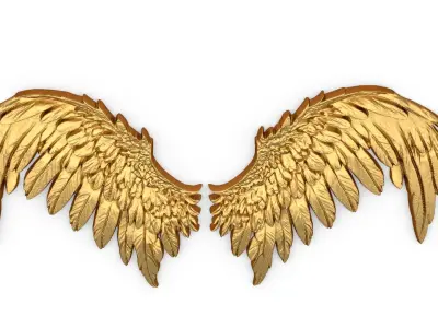 Wings Printable carved decor 09 3D model