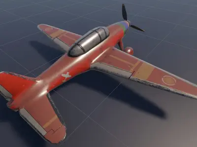 Old airplane Low-poly 3D model