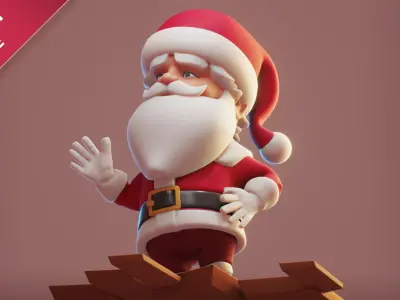  Santa Claus stylized cartoon 3D model 