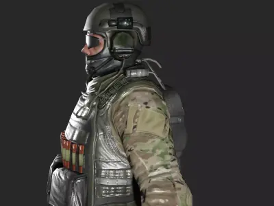 Lowpoly Army Soilder Low-poly 3D model