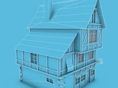 Medieval Building 21 Tavern Low-poly 3D model
