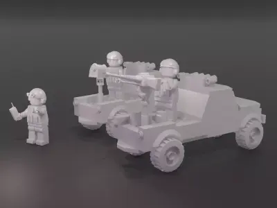 Lego style Ukrainian Air defense mobile group drone hunters 3D print model