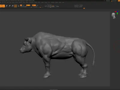 Realistic Bull 3D Model Low-poly 3D model