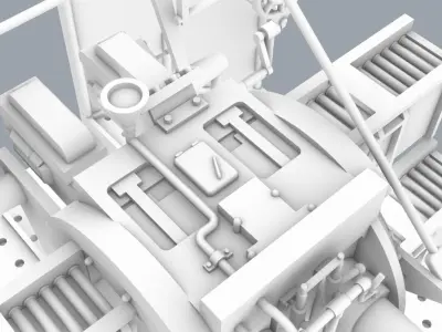 Pom Pom QF 2 Pounder 40mm Low-poly 3D model