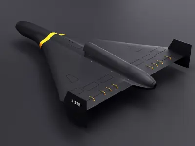Shahed 238 Jet-Powered Kamikaze Drone Low-poly 3D model