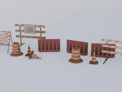 Road Blocker Low-poly 3D model purchase