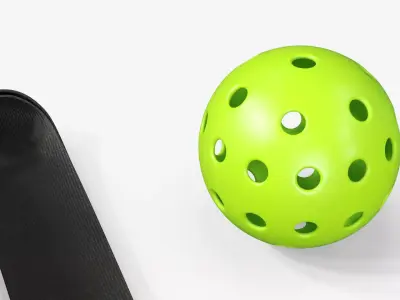 Pickleball Set with Rackets Bag and Ball 3D model