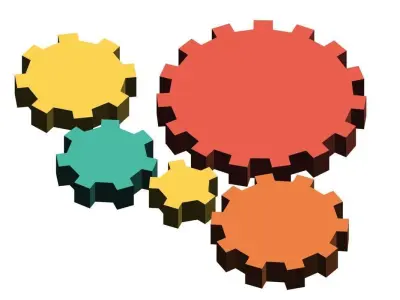 Simple low-poly cogs Low-poly 3D model
