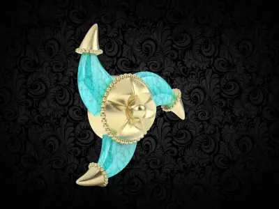 antique wild claw necklace 3D print model