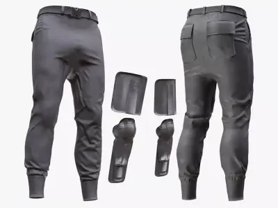 Military Armored Pants 10 - All MH Bodies-UE5 Skeletons - Rigged Low-poly 3D model