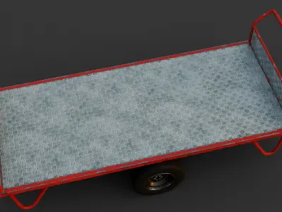 industrial trailer Low-poly 3D model