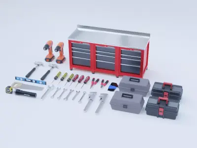 Tools and Workbench Collection 3D Model Pack