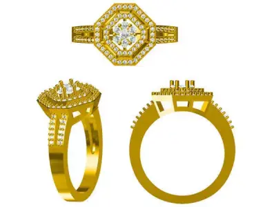 JCD format Antique engagement rings cad engagement ring design 3D print model