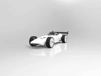 Vintage Formula car Free 3D model