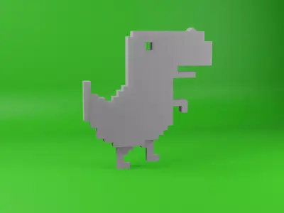 Chrome Dino 3D model