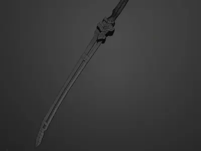 Dark Sword Low-poly 3D model 3
