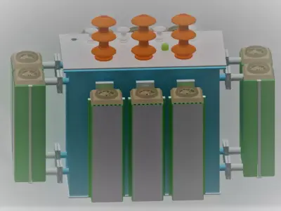 Power Transformer 3D Model New Design 3D model