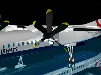 British Airways  dash 8-400 3D model