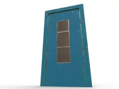 Metal door elevator Low-poly 3D model