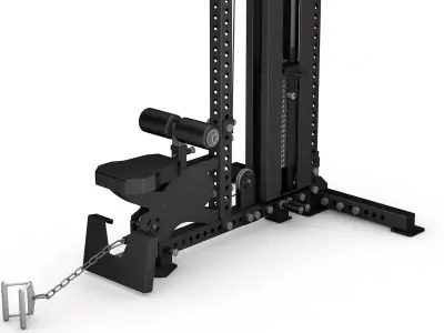 2-in-1 Lat Pulldown and Low Row Machine 3D model