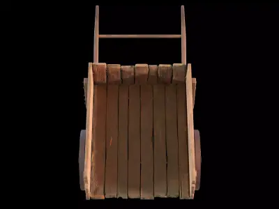 Medieval Wooden Cart  Game Ready Environment Prop Low-poly 3D model