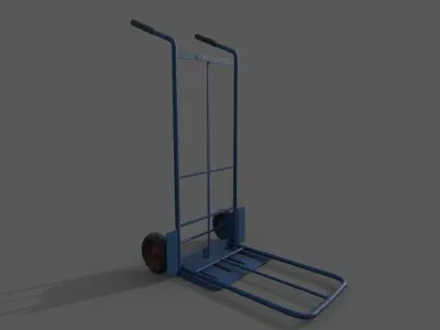 Wheel hand trolley Low-poly 3D model