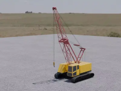 Crawler crane  Low-poly 3D model