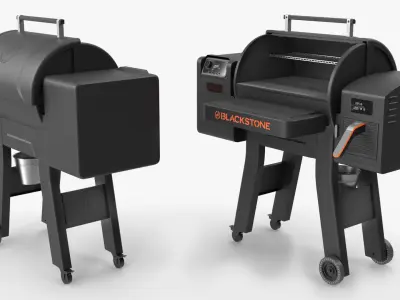  Blackstone 2258 BBQ Smoker Grill with Air Fryer Black 