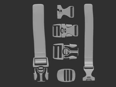 Brush for plastic buckles and straps 3D model