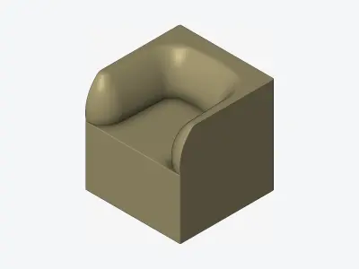 Furniture - Armchair - Contemporary - Line - Type 5 Low-poly 3D model